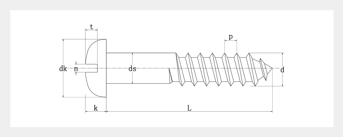 Slotted Round Head Wood Screws-2D